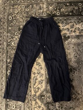 Zara Women’s Navy Linen Pants Petite